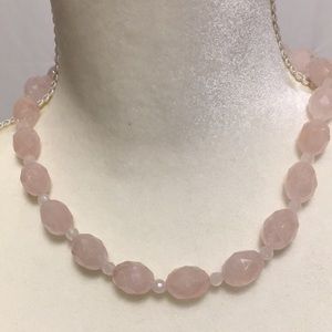 GEMS EN VOGUE ROSE QUARTZ FACETED STONES NECKLACE